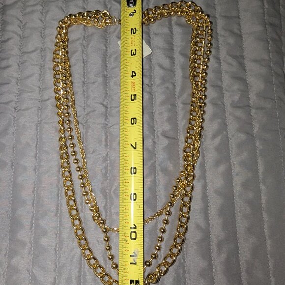 Audrey Jones Gold Layered Chain Necklace 5263 - Picture 3 of 5